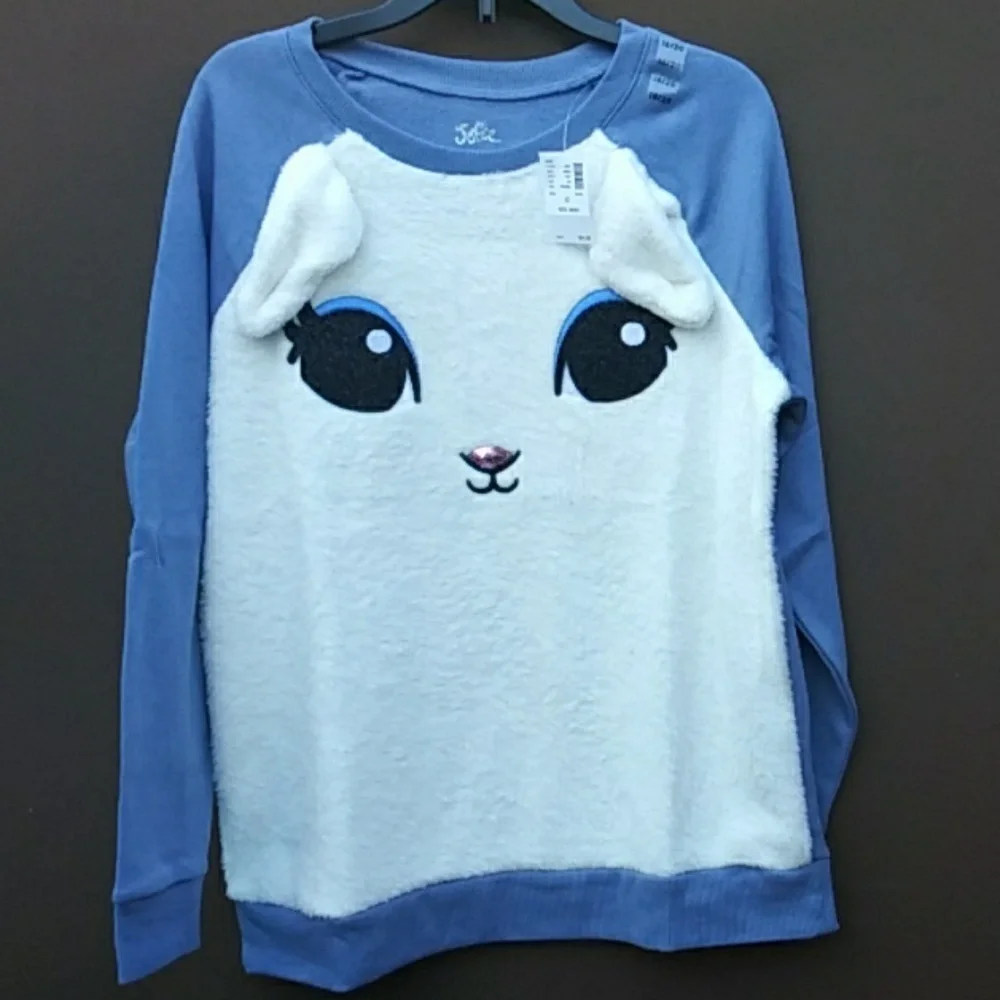 Justice BigGirl FuzzyCritter Sweatshirt Sz 18/20